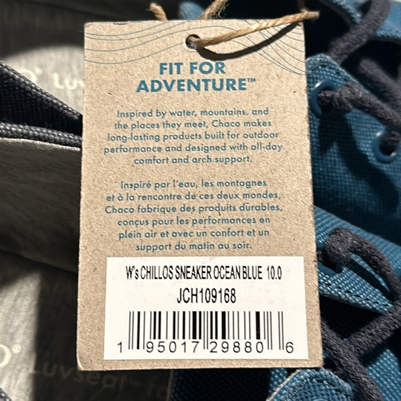 New Chaco Chillos Blue Canvas Slip on Sneakers Women’s 10 BNWT - Picture 9 of 16